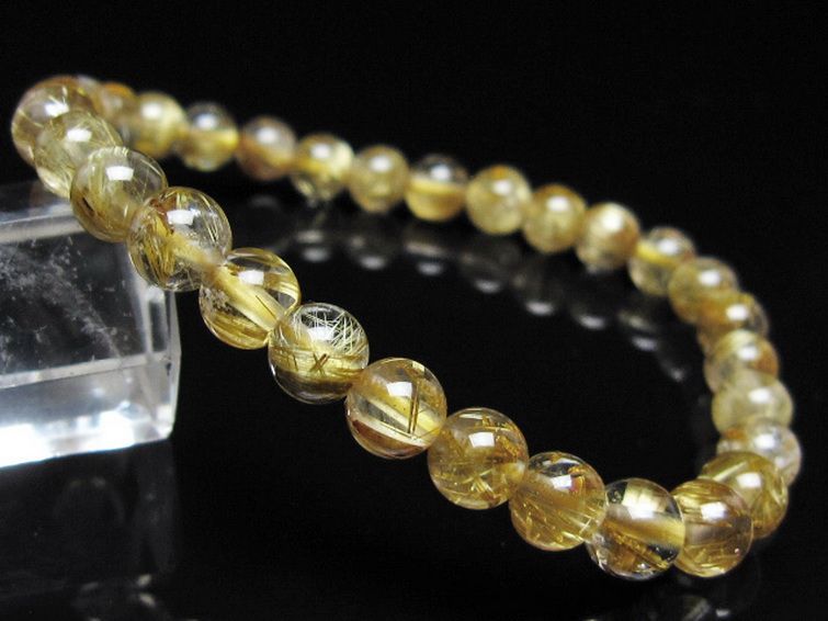 ゴールドタイチンルチル ブレスレット 6mm [t116-13143] 1枚目