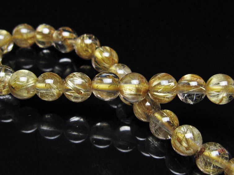 ゴールドタイチンルチル ブレスレット 6mm [t116-13143] 2枚目