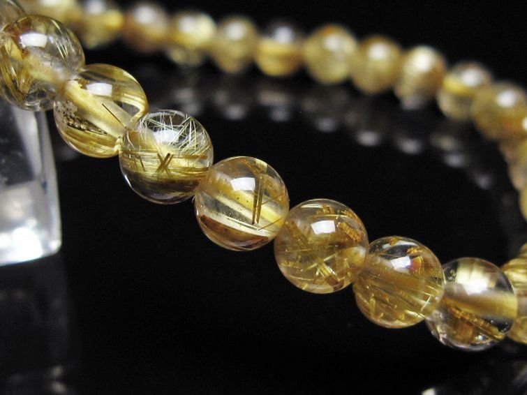 ゴールドタイチンルチル ブレスレット 6mm [t116-13143] 3枚目