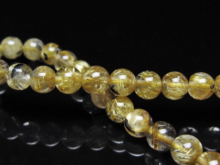 ゴールドタイチンルチル ブレスレット 6mm [t116-13145] 2枚目