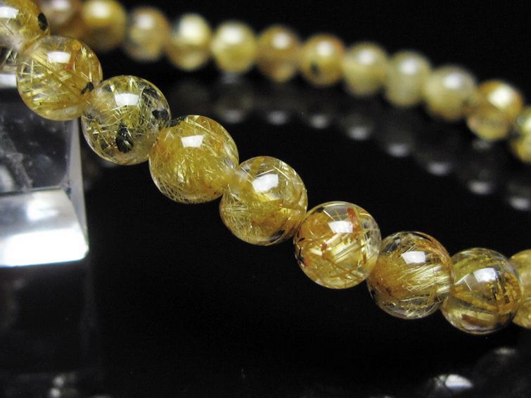 ゴールドタイチンルチル ブレスレット 6mm [t116-13145] 3枚目