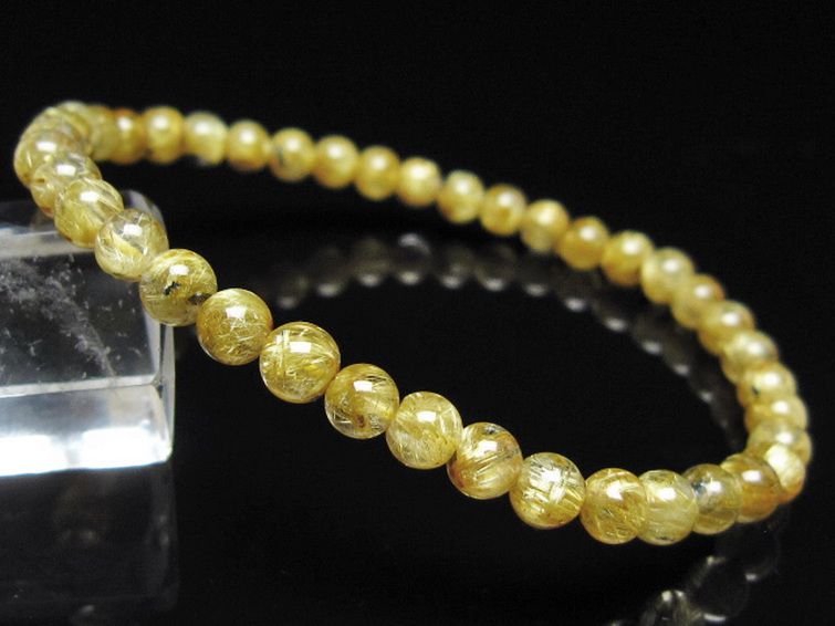 ゴールドタイチンルチル ブレスレット 5mm [t116-13148] 1枚目