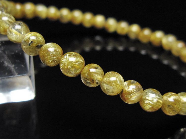 ゴールドタイチンルチル ブレスレット 5mm [t116-13148] 3枚目