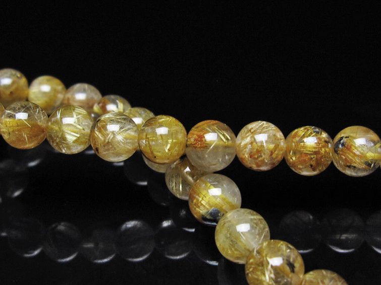 ゴールドタイチンルチル ブレスレット 7mm [t116-13149] 2枚目