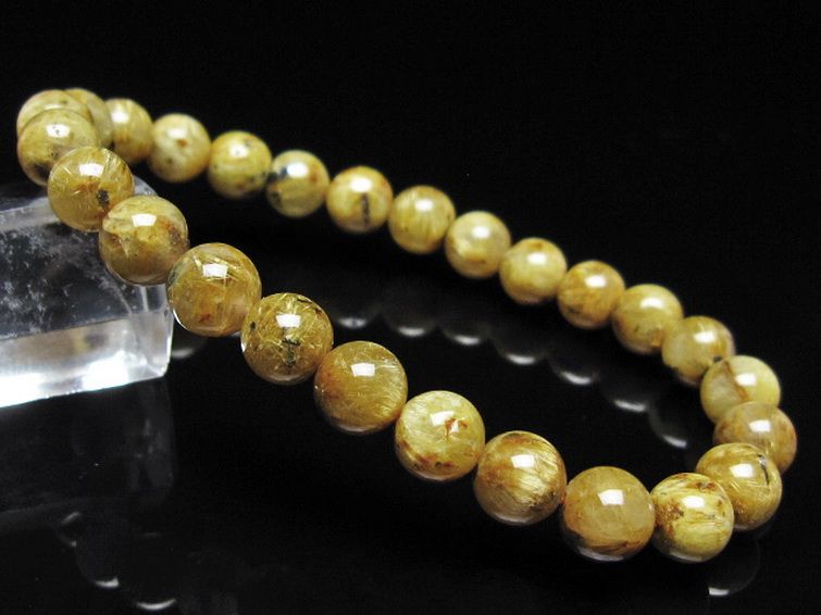 ゴールドタイチンルチル ブレスレット 7mm [t116-13152] 1枚目