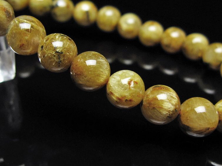 ゴールドタイチンルチル ブレスレット 7mm [t116-13152] 3枚目