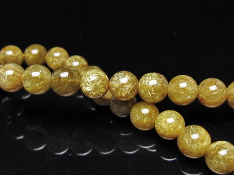 ゴールドタイチンルチル ブレスレット 7mm [t116-13153] 2枚目