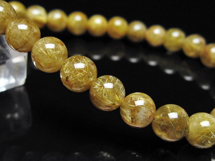 ゴールドタイチンルチル ブレスレット 7mm [t116-13153] 3枚目