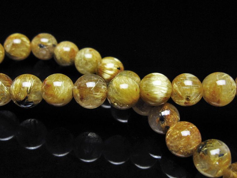 ゴールドタイチンルチル ブレスレット 7mm [t116-13155] 2枚目