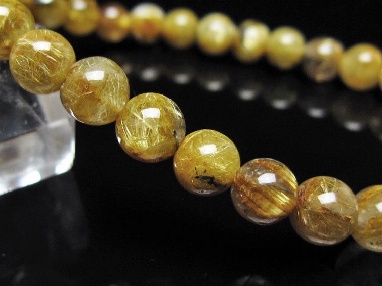 ゴールドタイチンルチル ブレスレット 7mm [t116-13155] 3枚目