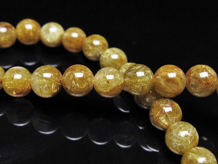 ゴールドタイチンルチル ブレスレット 7mm [t116-13156] 2枚目