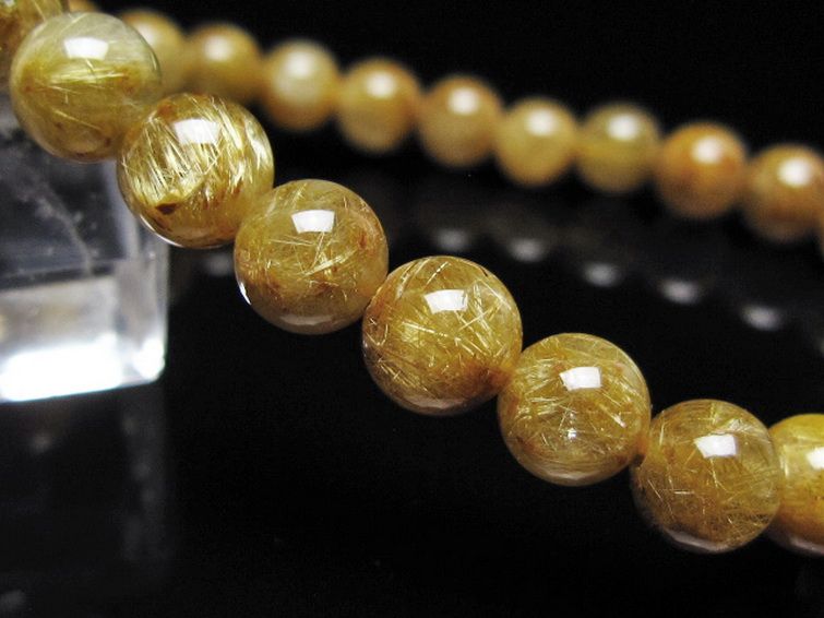 ゴールドタイチンルチル ブレスレット 7mm [t116-13156] 3枚目