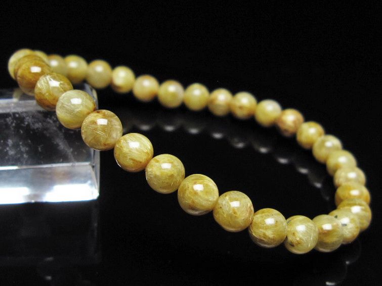 ゴールドタイチンルチル ブレスレット 6mm [t116-13159] 1枚目