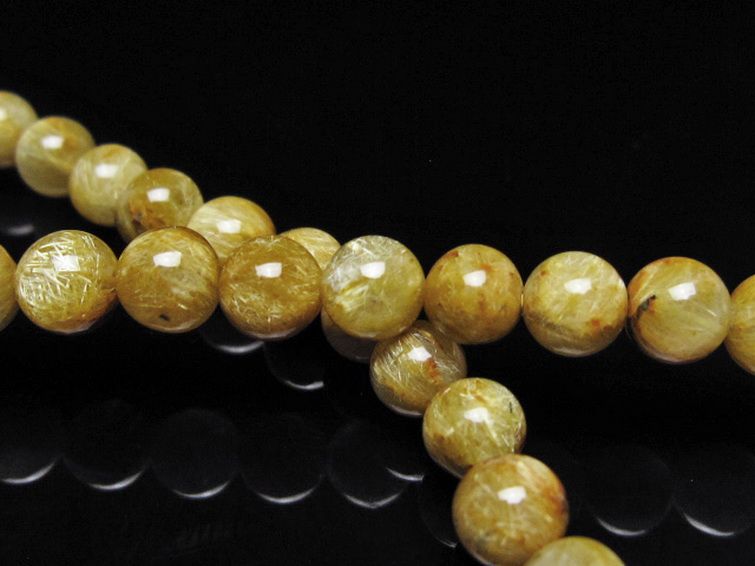 ゴールドタイチンルチル ブレスレット 6mm [t116-13159] 2枚目