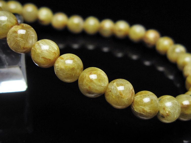 ゴールドタイチンルチル ブレスレット 6mm [t116-13159] 3枚目