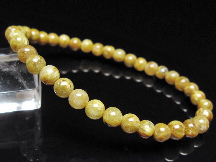 ゴールドタイチンルチル ブレスレット 5mm [t116-13169] 1枚目