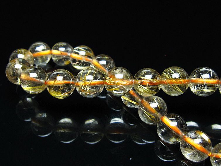ゴールドタイチンルチル ブレスレット 8mm [t116-13203] 2枚目