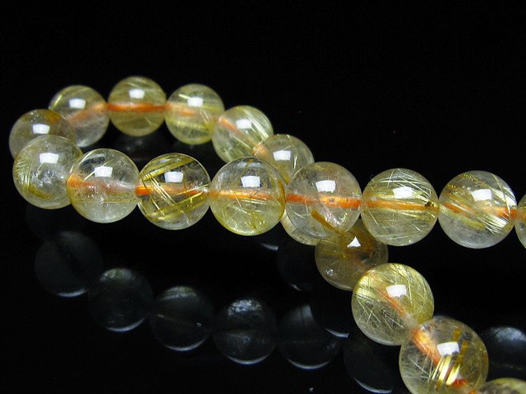 ゴールドタイチンルチル ブレスレット 8mm [t116-13226] 2枚目