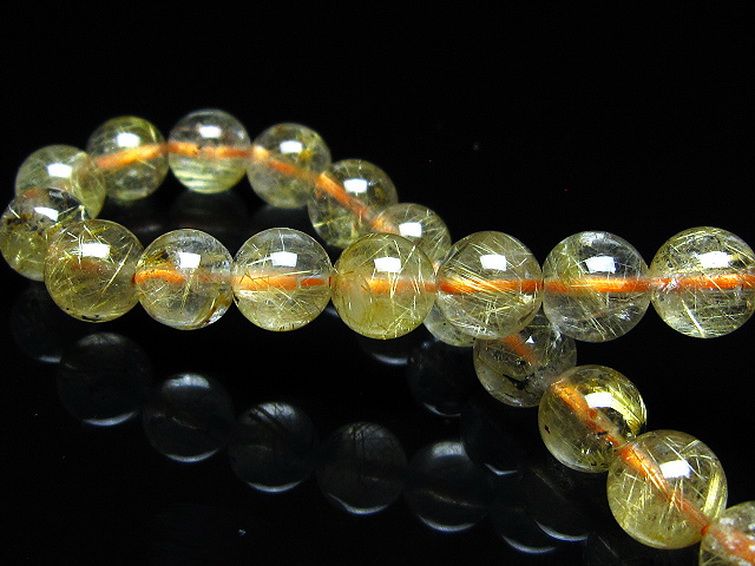ゴールドタイチンルチル ブレスレット 8mm [t116-13231] 2枚目
