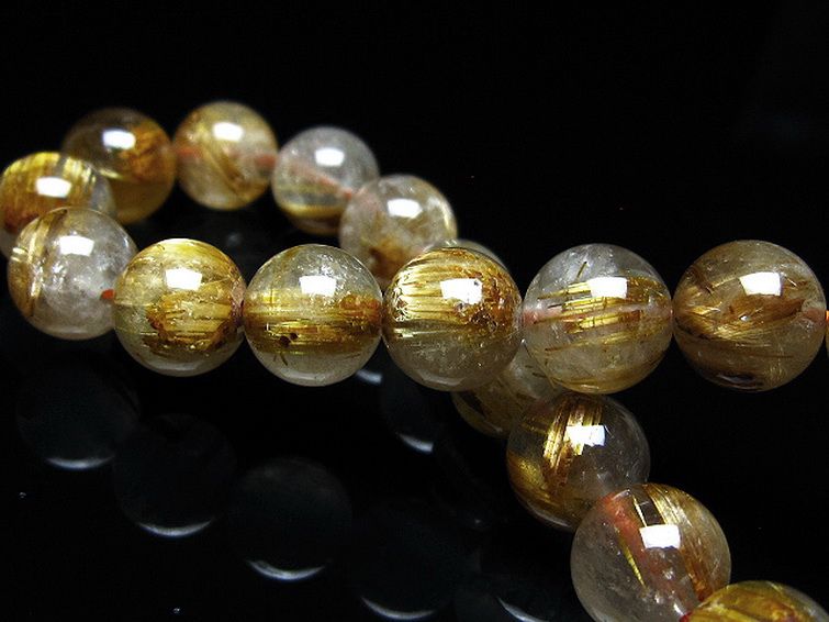 ゴールドタイチンルチル ブレスレット 10mm [t116-13254] 2枚目