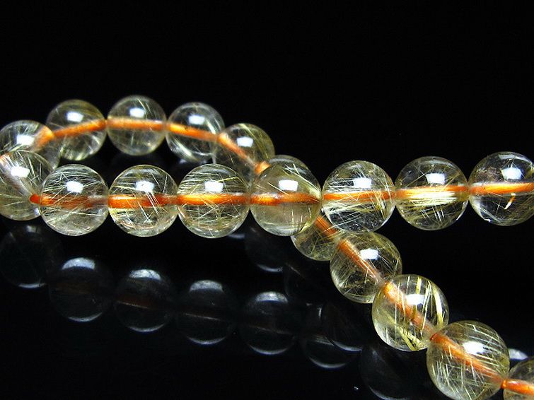 ゴールドタイチンルチル ブレスレット 8mm [t116-13293] 2枚目