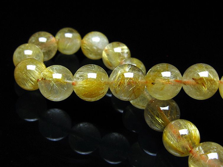 ゴールドタイチンルチル ブレスレット 10mm [t116-13325] 2枚目