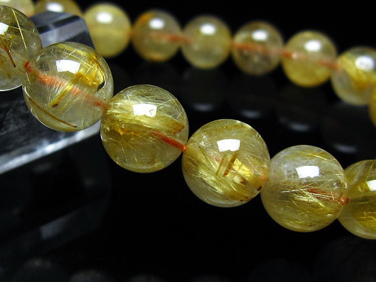 ゴールドタイチンルチル ブレスレット 10mm [t116-13325] 3枚目
