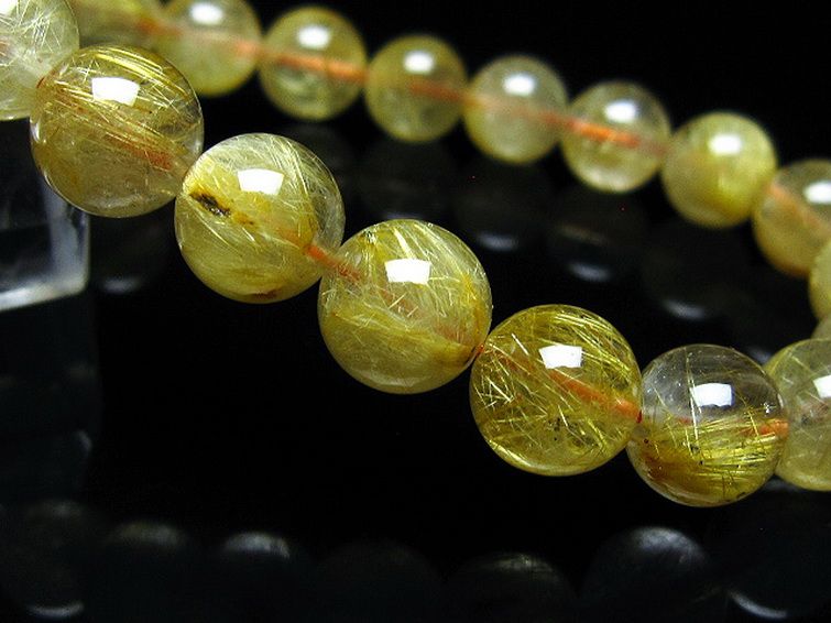 ゴールドタイチンルチル ブレスレット 10mm [t116-13392] 3枚目