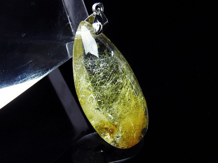 プラチナ入水晶 ペンダント [T12-1790] 3枚目