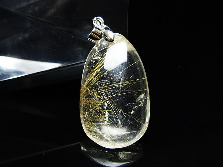 プラチナ入水晶 ペンダント [T12-1890] 1枚目