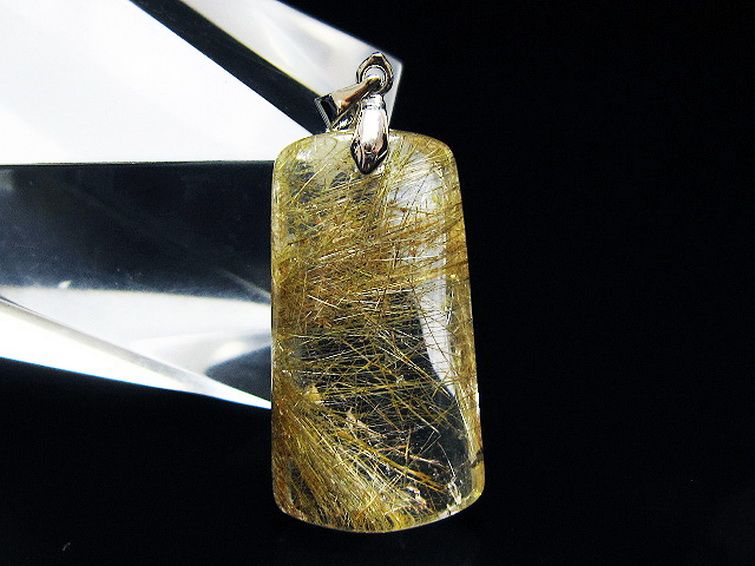 プラチナ入水晶 ペンダント [T12-2028] 1枚目