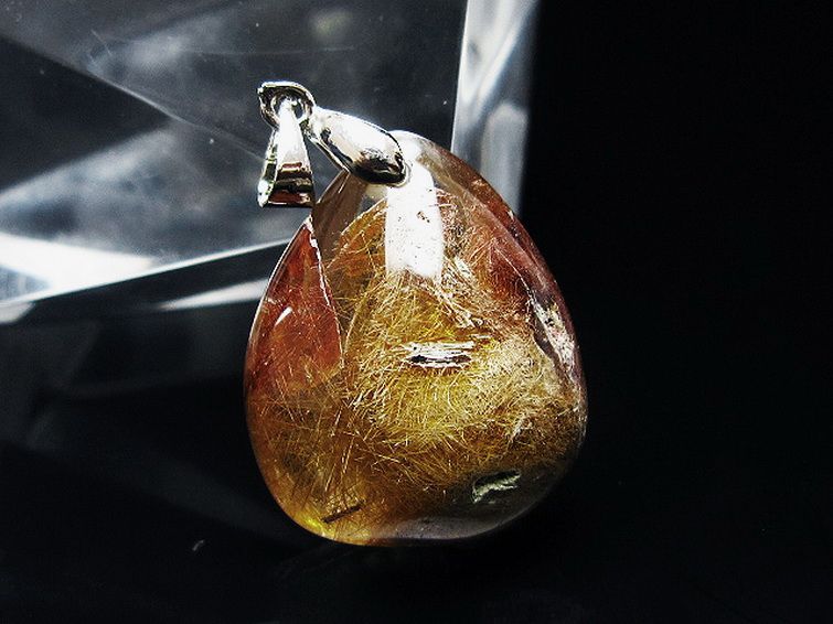 プラチナ入水晶 ペンダント [T12-2043] 1枚目