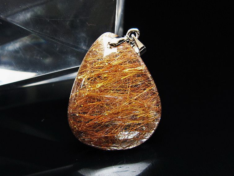 プラチナ入水晶 ペンダント [T12-2049] 1枚目