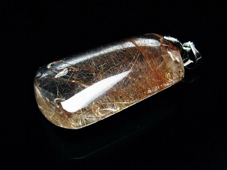 プラチナ入水晶 ペンダント [T12-2061] 3枚目