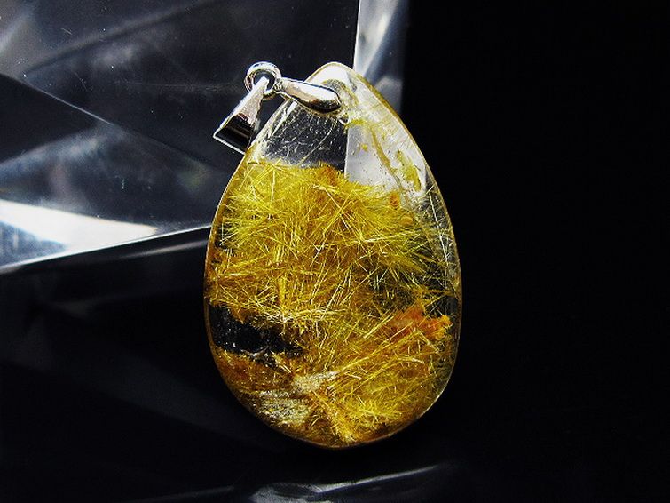 プラチナ入水晶 ペンダント [T12-2076] 1枚目