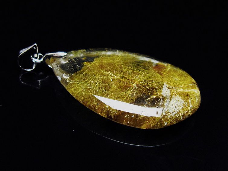 プラチナ入水晶 ペンダント [T12-2076] 3枚目