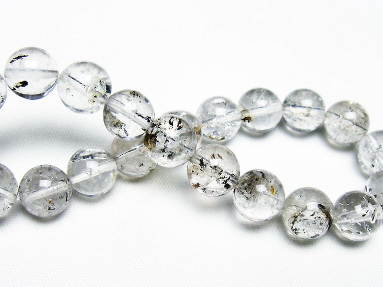 ブラックエレスチャルクォーツ 骸骨水晶 ブレスレット 9mm [T124-5309] 2枚目