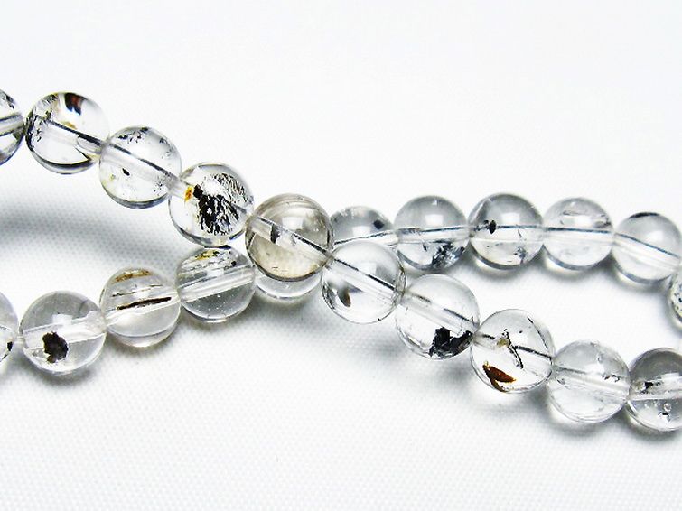 ブラックエレスチャルクォーツ 骸骨水晶 ブレスレット 8mm [T124-5341] 2枚目