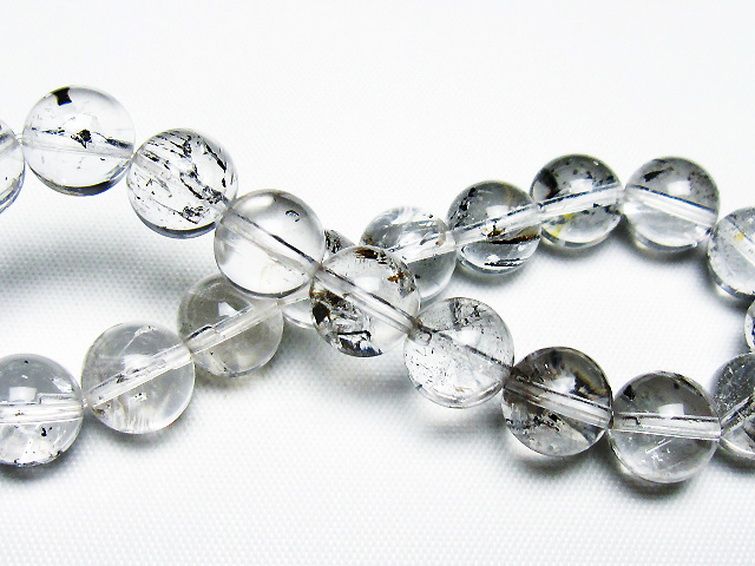 ブラックエレスチャルクォーツ 骸骨水晶 ブレスレット 9mm [T124-5346] 2枚目