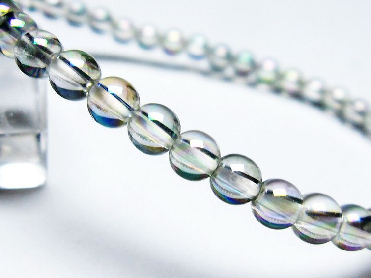 レインボーオーラ水晶 ブレスレット 4mm [T125-6266] 3枚目