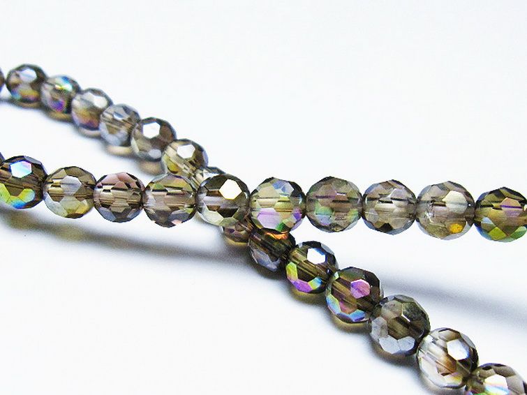 レインボーオーラ 64面カット ブレスレット 5mm [T125-6450] 2枚目