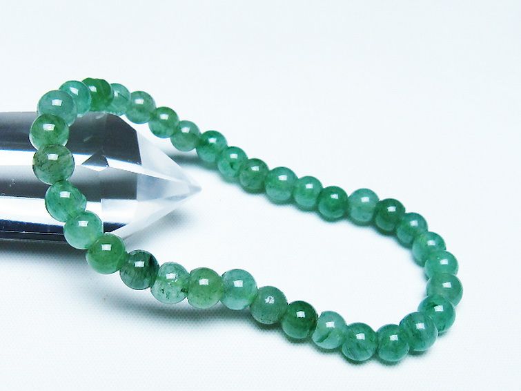 インド翡翠 ブレスレット 6mm [t127-11449] 1枚目