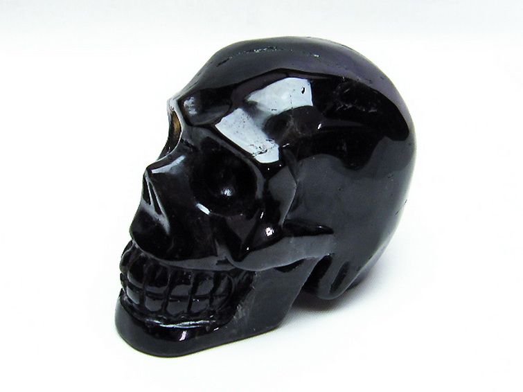 モリオン 純天然 黒水晶 ドクロ 置物[T130-1994] 2枚目