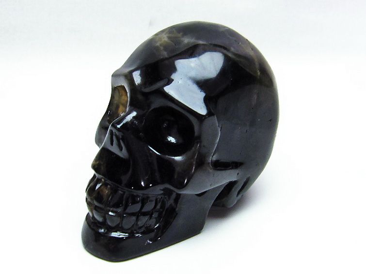 モリオン 純天然 黒水晶 ドクロ 置物[T130-2006] 2枚目