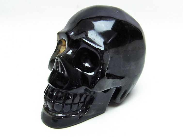 モリオン 純天然 黒水晶 ドクロ 置物[T130-2019] 2枚目