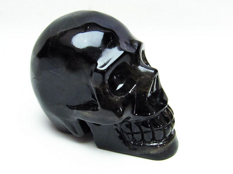 モリオン 純天然 黒水晶 ドクロ 置物[T130-2019] 3枚目