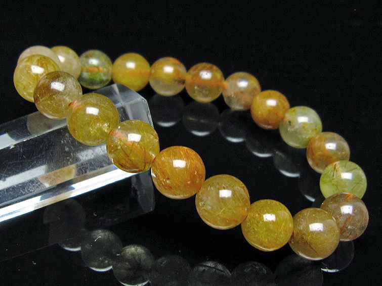 金針ルチル水晶 ブレスレット 10mm [t132-15725] 1枚目