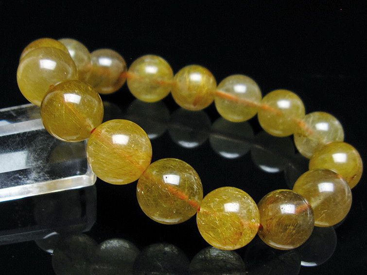 金針ルチル水晶 ブレスレット 13mm [t132-15746] 1枚目