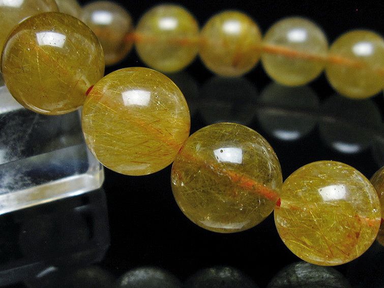 金針ルチル水晶 ブレスレット 13mm [t132-15746] 3枚目