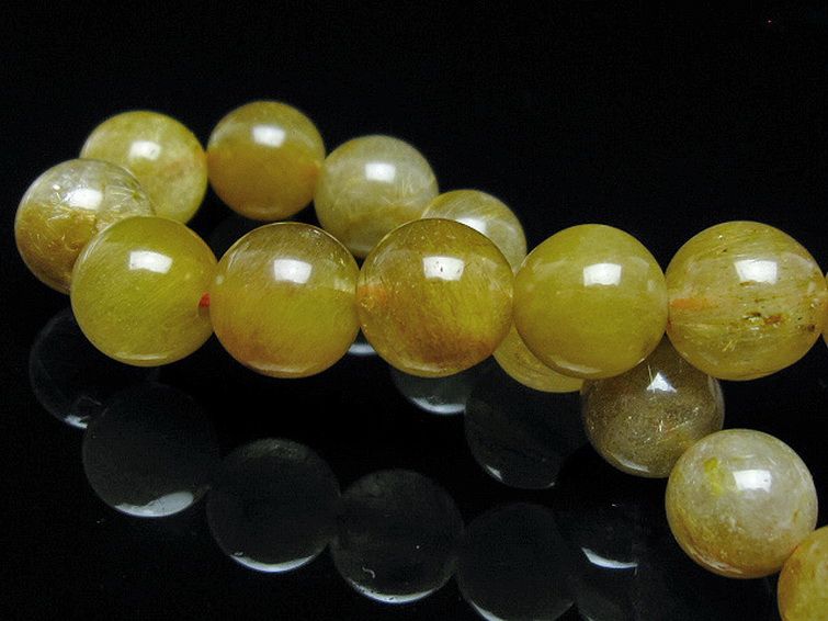 金針ルチル水晶 ブレスレット 10mm [t132-15754] 2枚目